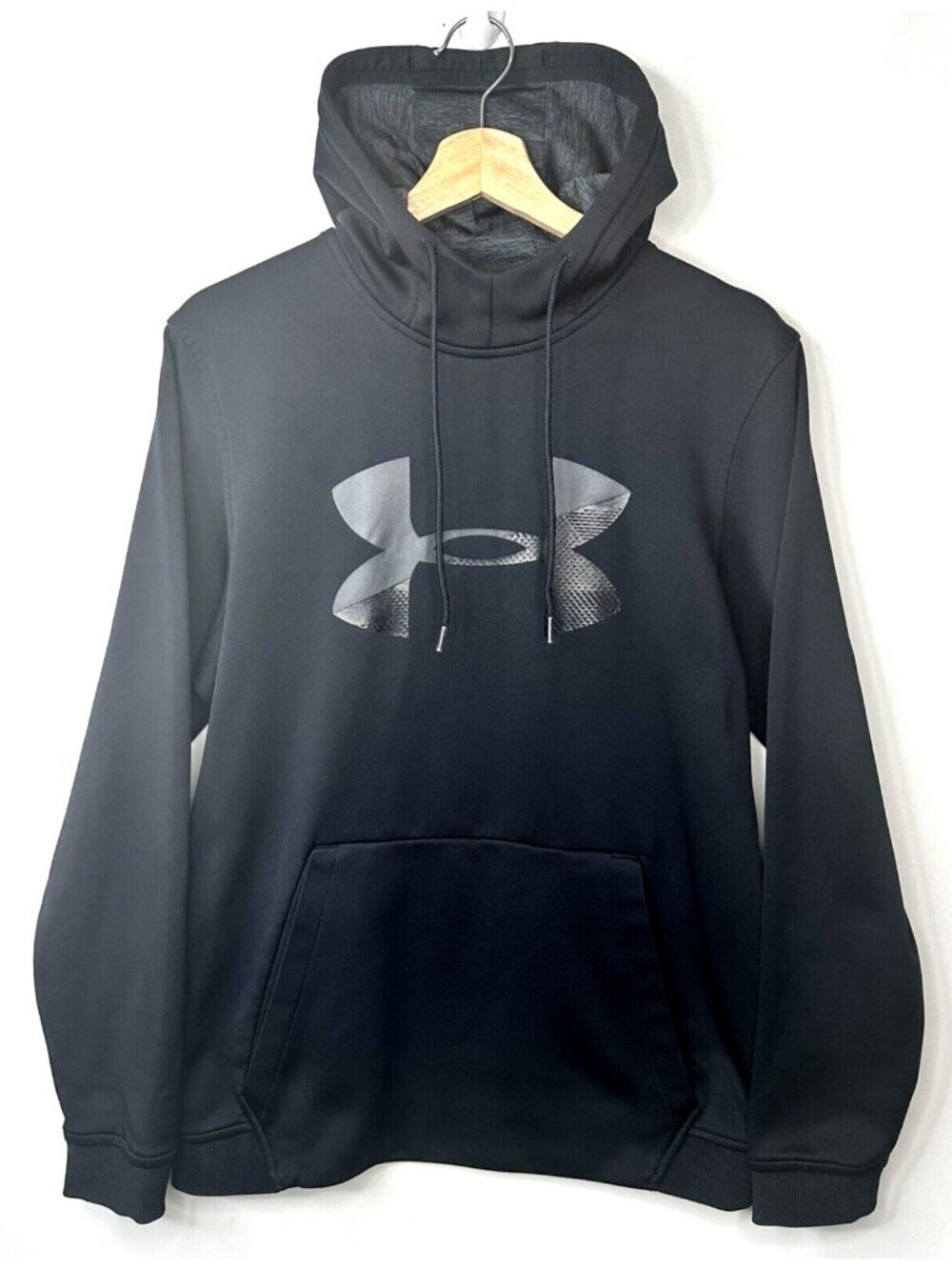 Under Armour ColdGear Hoodie Mens M Black Loose Pullover Athletic Sweatshirt